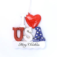 I LOVE USA ORNAMENT