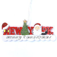 NEW YORK SANTA WORD ORNAMENT