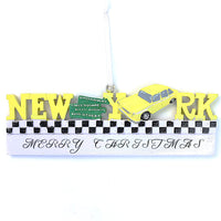 NEW YORK TAXI WORD ORNAMENT