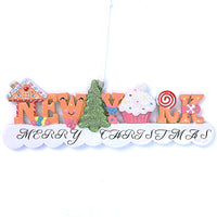 NEW YORK GINGERBREAD WORD ORNAMENT