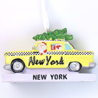 3D NY TAXI SANTA ORNAMENT