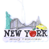 NEW YORK WORD SKYLINE ORNAMENT