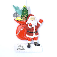 SANTA CARRYING NYC IN TOY SACK ORNAMENT