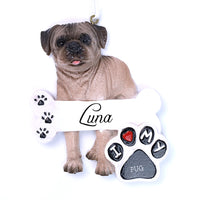 BROWN PUG ORNAMENT