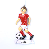 RED SOCCER BOY ORNAMENT