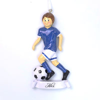 BLUE SOCCER BOY ORNAMENT