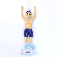 BLUE DIVER BOY ORNAMENT