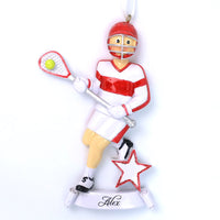 RED LACROSSE BOY ORNAMENT