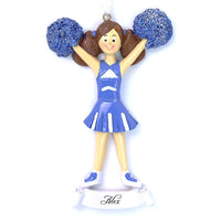 BLUE CHEERLEADER ORNAMENT