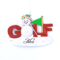 GOLFING SNOWMAN ORNAMENT