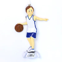 BLUE BASKETBALL BOY ORNAMENT