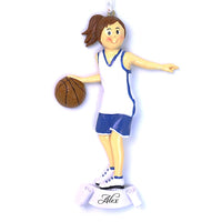 BLUE BASKETBALL GIRL ORNAMENT