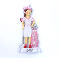 TRADITIONAL GOLFER GIRL ORNAMENT