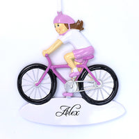 CYCLIST GIRL ORNAMENT