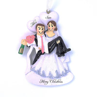 CARRIED AWAY WEDDING ORNAMENT - BRUNETTE