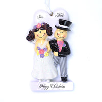 WEDDING ORNAMENT WITH BRUNETTE BRIDE