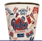 BOSTON RED WHITE BLUE ICONS SHOT GLASS
