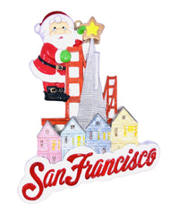 SANTA CLIMBING THE GOLDEN GATE BRIDGE ORNAMENT
