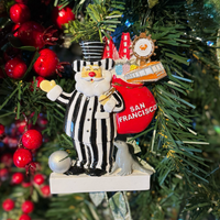 ALCATRAZ SANTA W/ SAN FRANCISCO SACK ORNAMENT