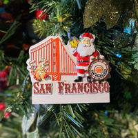 GOLDEN GATE BRIDGE SANTA ORNAMENT