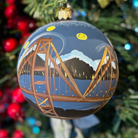 GOLDEN GATE BRIDGE BY NIGHT GLASS BALL ORNAMENT