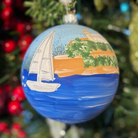 ALCATRAZ VIEW GLASS BALL ORNAMENT