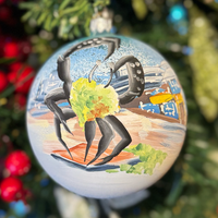 PIER 39 CRAB STATUE GLASS BALL ORNAMENT