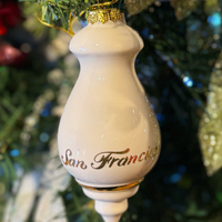 SF WHITE & GOLD BULB PORCELAIN BALL