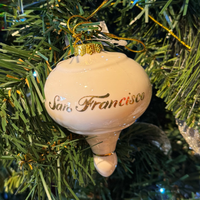 SF WHITE & GOLD TAPER PORCELAIN BALL