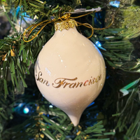 SF WHITE & GOLD SHARP BULB PORCELAIN BALL
