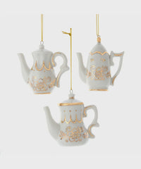 GOLD/WHITE PORCELAIN TEAPOT 3A