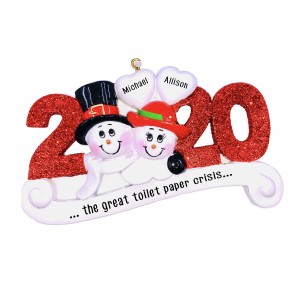 Year Snowman Red Personalized Christmas Ornament