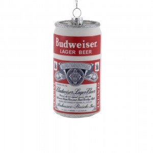 Glass Budweiser Lager Beer Can Orn