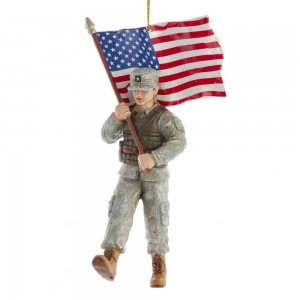 5.75"Army Soldier W/American Flag