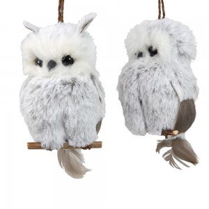 Brown/White Hanging Owl Orns