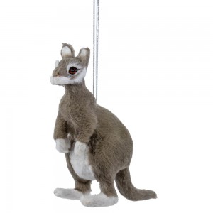 4.5"Furry Plush Gray Kangaroo