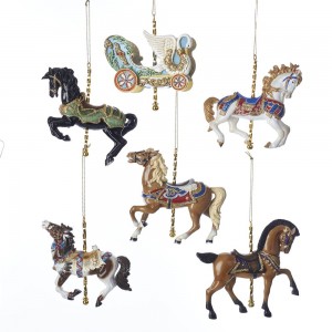 4.5"Carousel Horses/Chariot Orns 6A