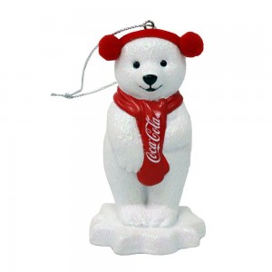 Coke Polar Bear W/Ear Muffs Orn