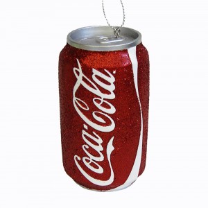 3.5" Red Glitter Coke Can Ornament