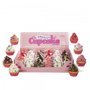 2.75"Foam Cupcake W/Candy Orn 12/A