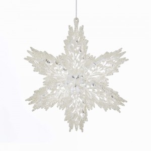 6"Acrylic White/Clear Snowflake Orn