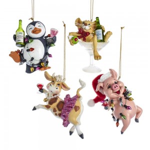 3.5"Party Cow/Pig/Penguin/Mouse Orn