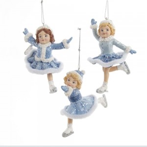 4.5"Blue Ice Skating Girl Orn 3/A
