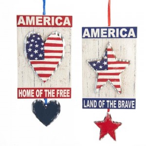 4.5"Americana Heart/Star Plaques 2A