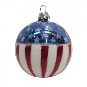 80mm USA Flag Glass Ball Ornament