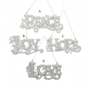 4.5-4.9" Peace/Joy/Hope/Love Ornament