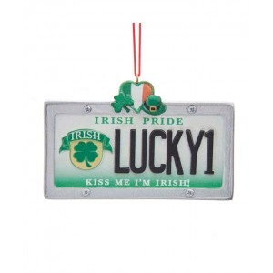3"Lucky1 Irish License Plate Orn