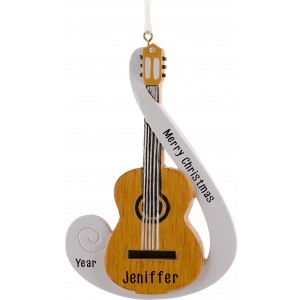 Acoustic Guitar Personalized Christmas Ornament