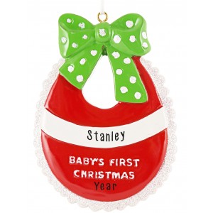 Baby Bib Personalized Christmas Ornament 