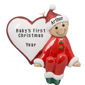 Baby Heart Personalized Christmas Ornament 